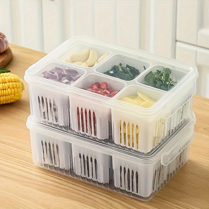 6-In-1 Kitchen Storage Box for Onions, Ginger, And Garlic, a Refrigerator Fresh-Keeping Box