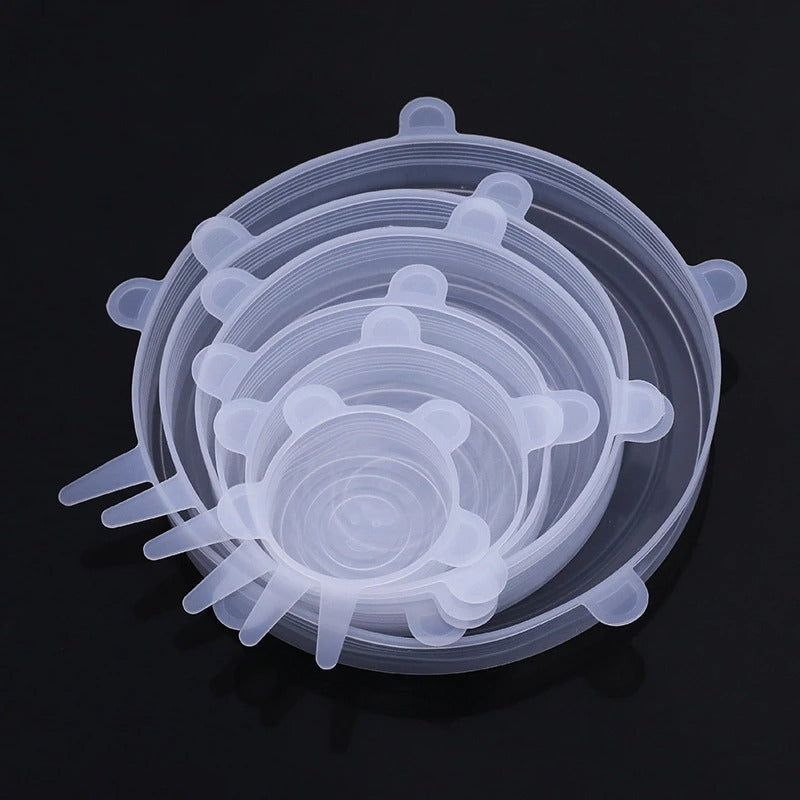 6pcs Silicone Stretch Lids, Reusable Durable Food Storage Lids For Bowls, 6 Different Sizes