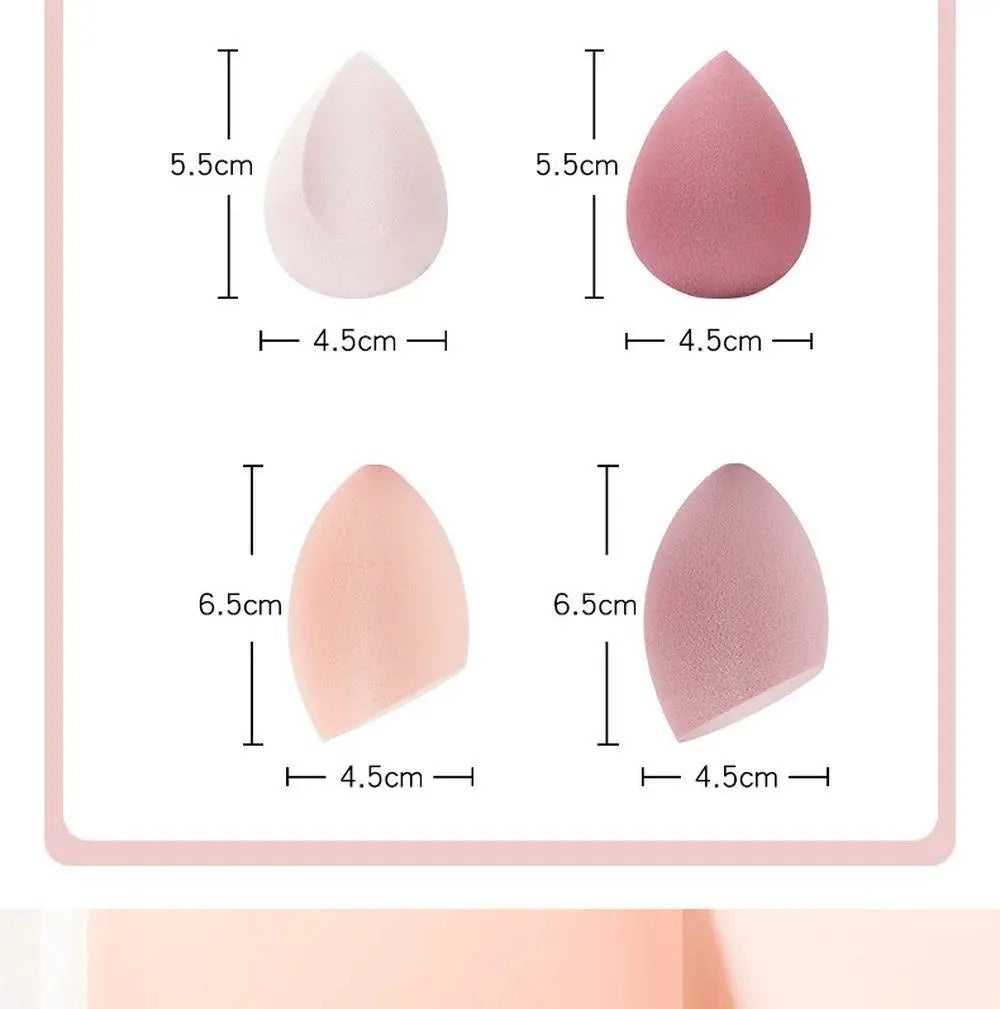 4pcs Hydrophilic PU Makeup Sponges, Soft Velvet Cosmetic Blender