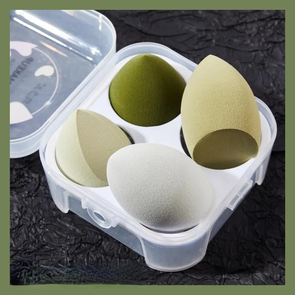 4pcs Hydrophilic PU Makeup Sponges, Soft Velvet Cosmetic Blender
