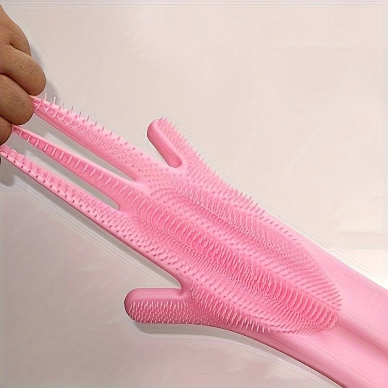 Kitchen Dishwashing Gloves, Durable Silicone Imitation Leather