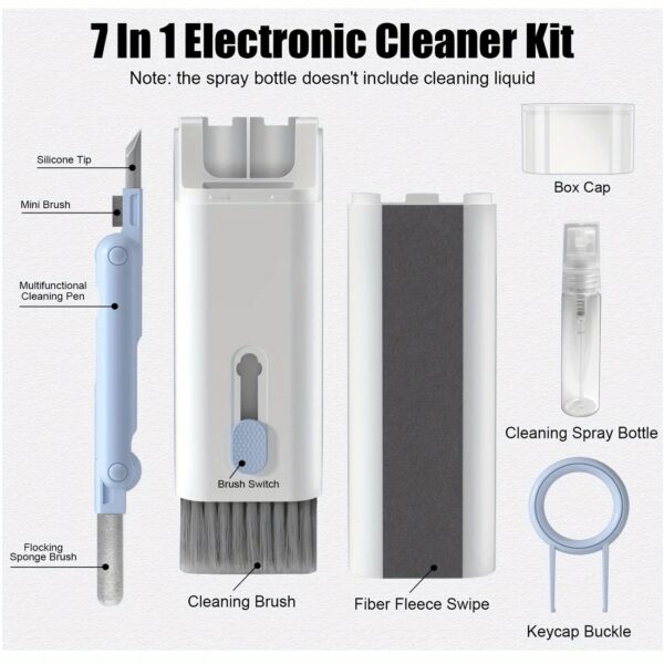 7-in-1 Multifunctional Keyboard Brush, Mobile Phone Screen Dust Removal Brush, Keycap Pulling Tool Cleaning Set