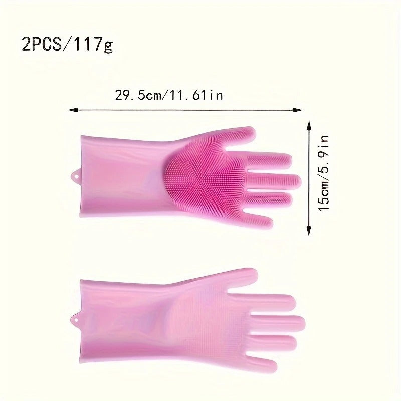 Kitchen Dishwashing Gloves, Durable Silicone Imitation Leather